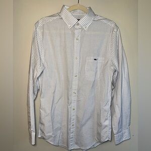 Vineyard Vines Blue and White Classic Fit Tucker Shirt